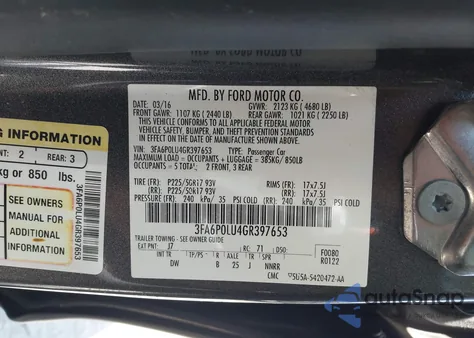 2016 Ford Fusion Hybrid Se from USA, damaged, VIN 3FA6P0LU4GR397653